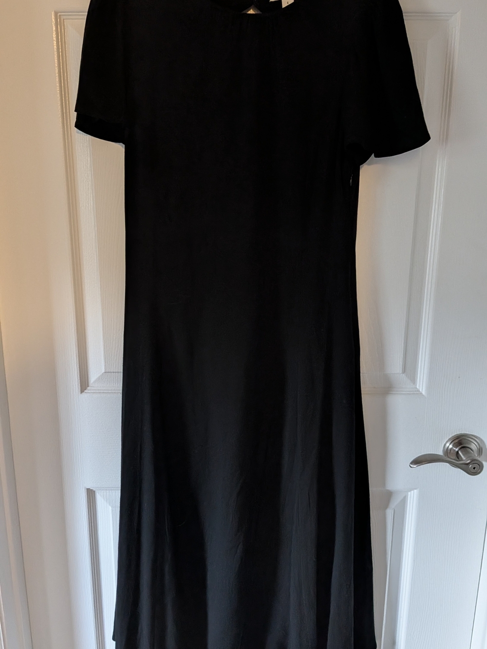 On 34th Black Viscose Midi Dress Size 6 Cape Back Keyhole